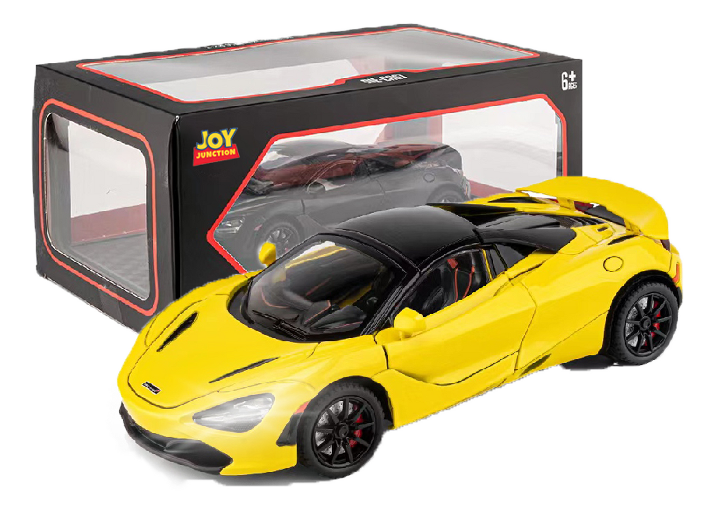 McLaren 720s Convertible Version 1:24 Scale Alloy Metal Pullback Toy car with Openable Doors Light Music - Joy Junction Uncat
