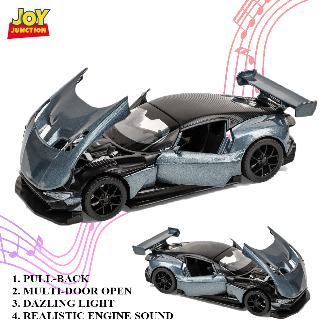 Aston Martin Limited Edition 1:32 Scale Metal Pull Back Toy car with Openable Doors, Light & Engine Sound - Joy Junction Unca