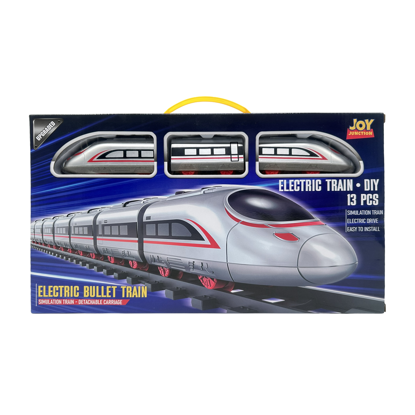 Bullet Train Set for Kids - 13 Pc Railway Track, Motorized Rail Playset (Battery Operated)