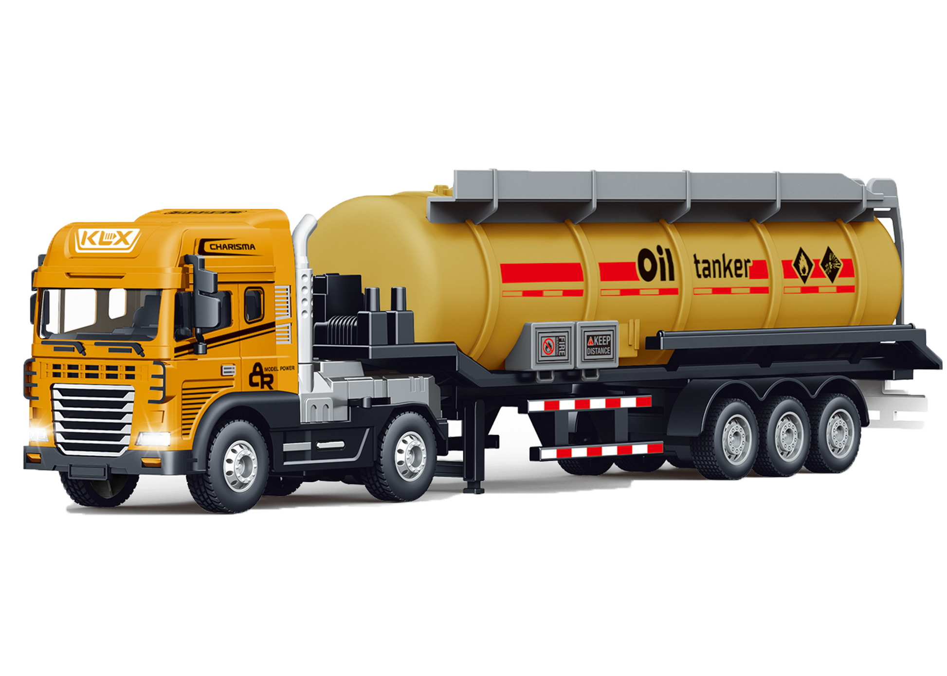 1:24 Scale Transporter Series Oil Tanker Truck Toy with Pull-Back Action - Image 2