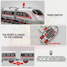 Bullet Train Set for Kids - 13 Pc Railway Track, Motorized Rail Playset (Battery Operated)