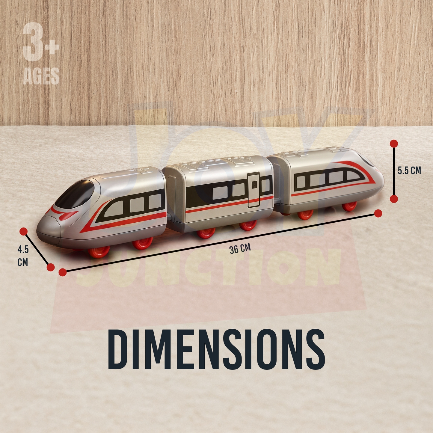 Bullet Train Set for Kids - 13 Pc Railway Track, Motorized Rail Playset (Battery Operated)