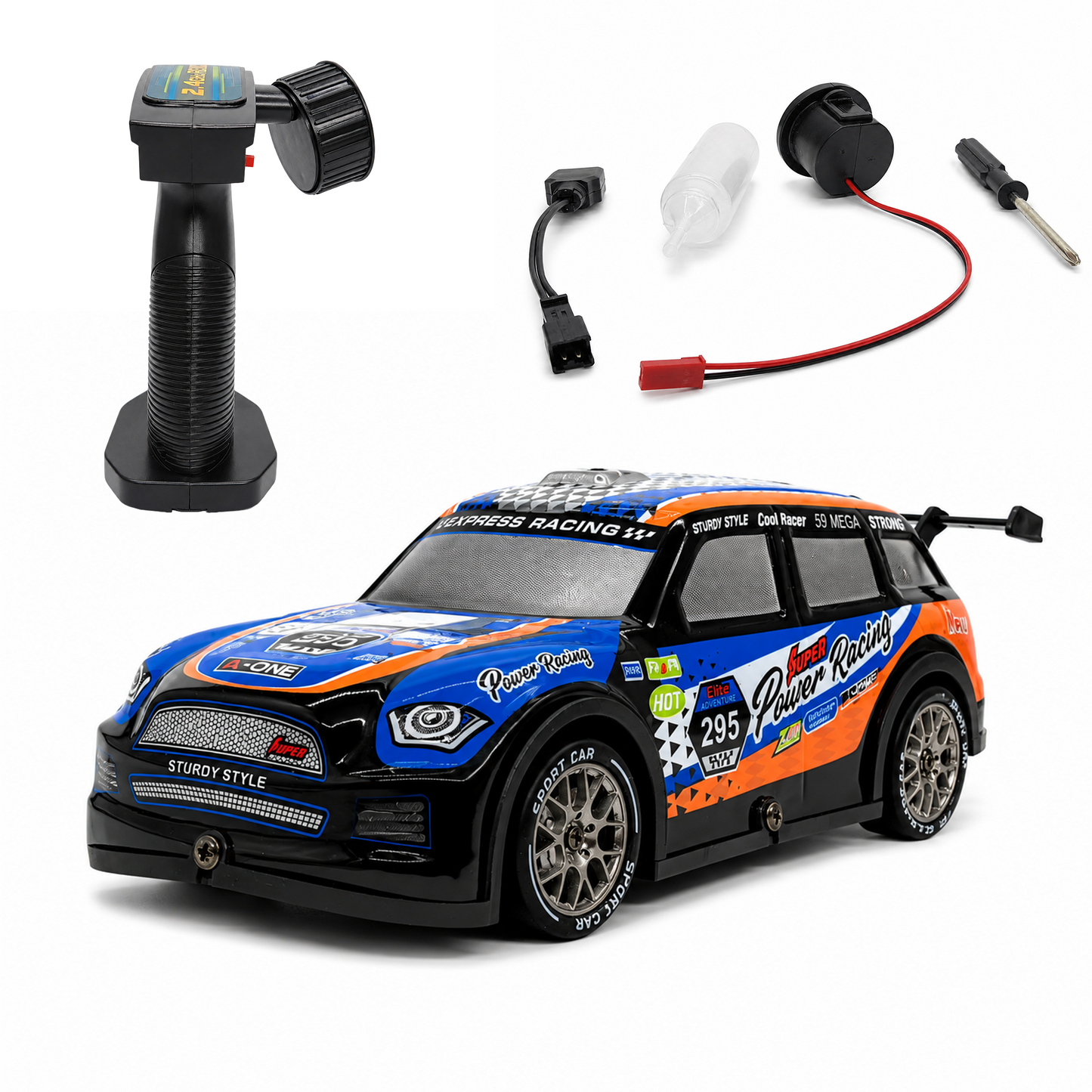 Rechargeable Remote Control - High Speed Drift Racing Car with Extra Drift Tires – Light & Smoke Effect