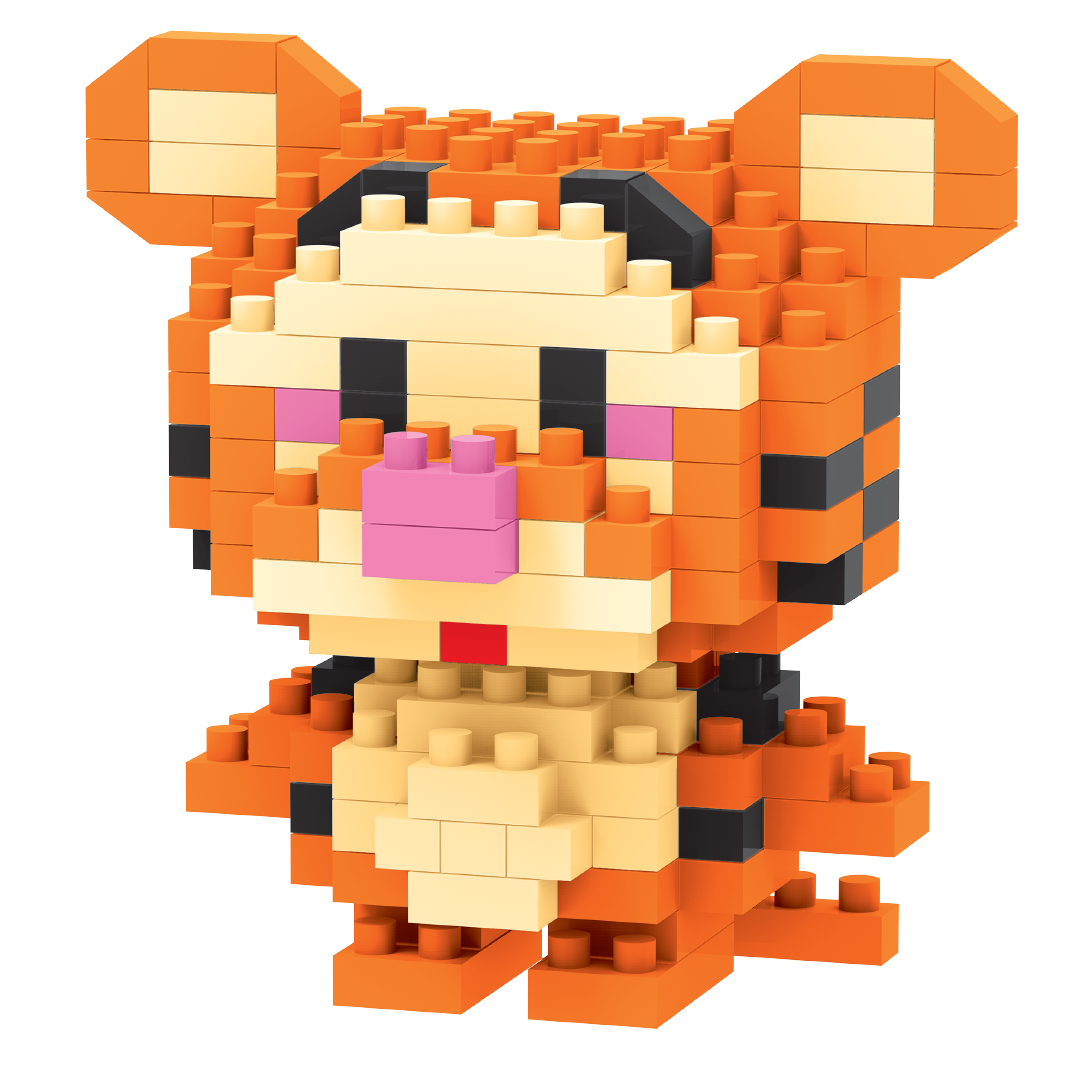 Tiger Mini DIY Building Blocks Set (195 Pcs) – Interlocking Construction Toys for Kids
