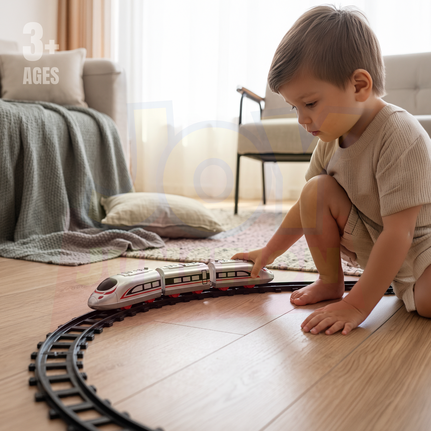 Bullet Train Set for Kids - 13 Pc Railway Track, Motorized Rail Playset (Battery Operated)