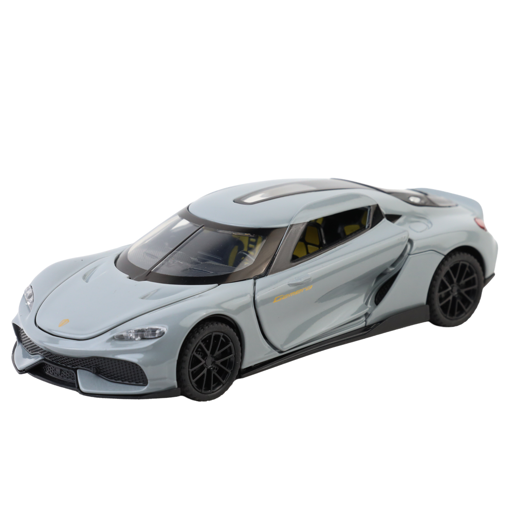 Koengseg 1:32 Scale Alloy Metal Pullback Toy car with Openable Doors Light Music