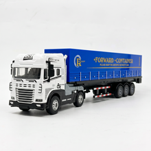 Friction Powered 1:24 Scale Transport Series Diecast Truck and Trailer Set (Container Truck)