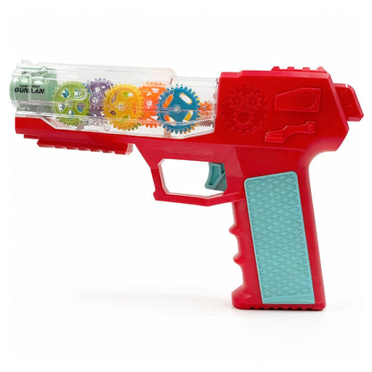 Projection Transparent Gear Gun Toy with 3D Lights & Sound