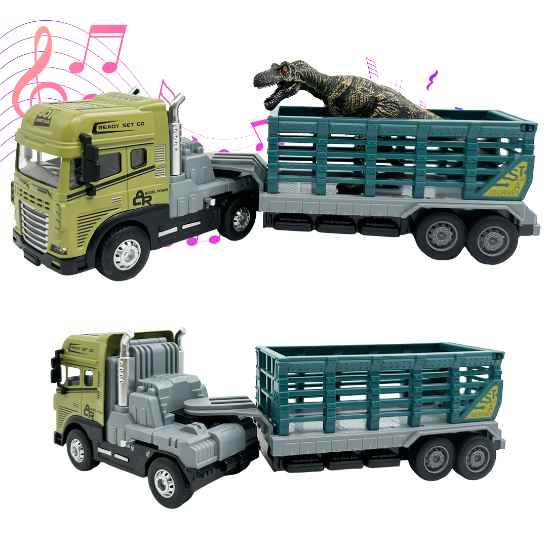 Rescue Series Alloy Trailer Truck - Tyrannosaurus Rex - Joy Junction Uncategorized (Image 1)