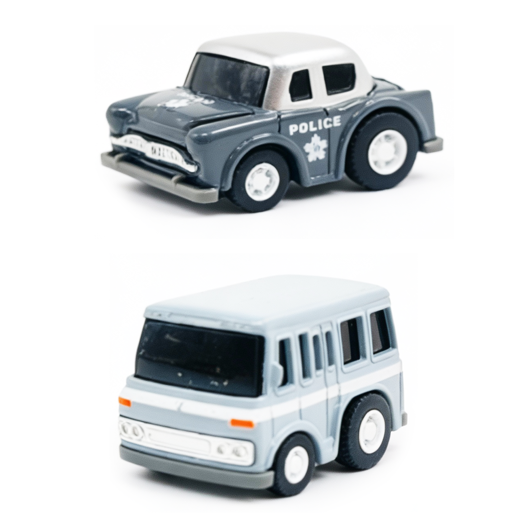 Mini Racer High Speed Transport-Series, Police-Car & Van Pullback Toy (Pack of 2 Multicolors) - Joy Junction Uncategorized (I