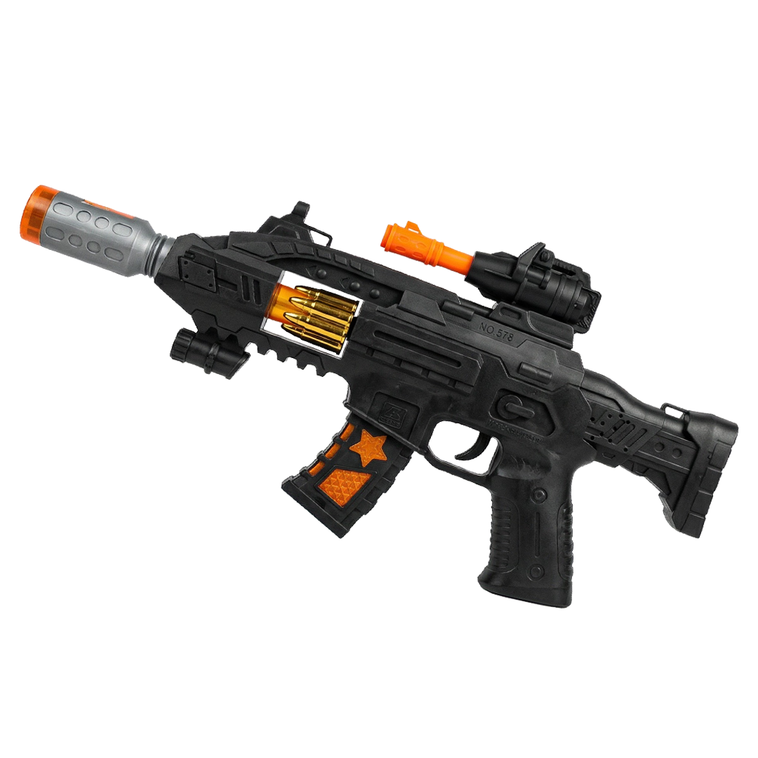 JOY JUNCTION Defender Gun with Light, Sound, Vibration & Smoke-Effect Musical Toy Gun | Future Gun Toy for Boys 3+ Years, Action with Realistic Effects
