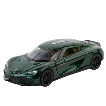 Koengseg 1:32 Scale Alloy Metal Pullback Toy car with Openable Doors Light Music