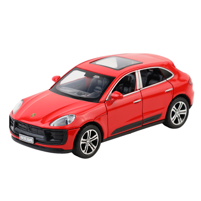 Porsche Macan 1:32 Scale Alloy Metal Pullback Toy car with Openable Doors Light Music