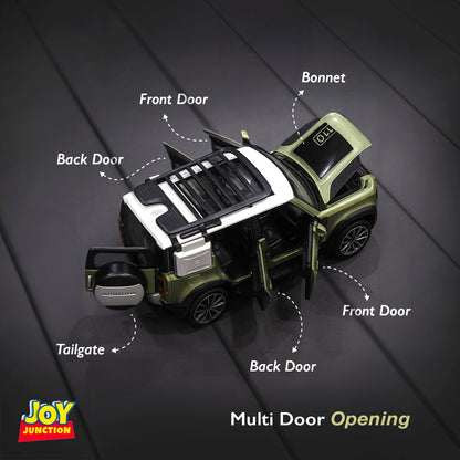Land Roverr Defenderr 1:32 Scale Diecast Pull Back Toy Car with Openable Doors, Lights & Engine Sound