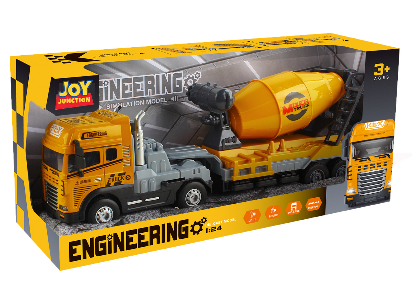 1:24 Scale Metal Construction Toy Transporter Series Alloy Diecast Truck Set - Image 2