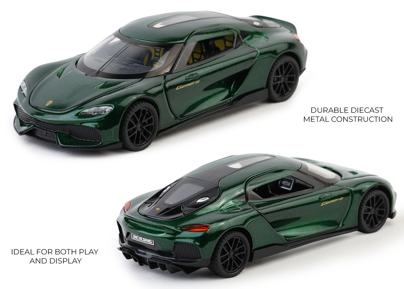 Koengseg 1:32 Scale Alloy Metal Pullback Toy car with Openable Doors Light Music