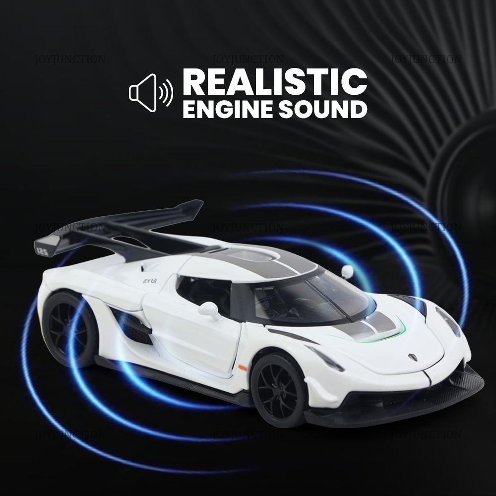 Koengseg Jesko Diecast Car 1:32 Scale – Metal Model with Lights, Sound & Pull-Back Action