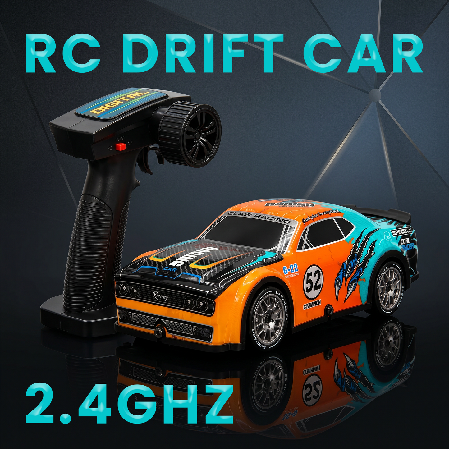 Rechargeable Remote Control - High Speed Drift Racing Car with Extra Drift Tires – Light & Smoke