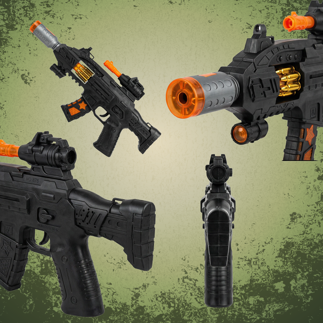 JOY JUNCTION Defender Gun with Light, Sound, Vibration & Smoke-Effect Musical Toy Gun | Future Gun Toy for Boys 3+ Years, Action with Realistic Effects
