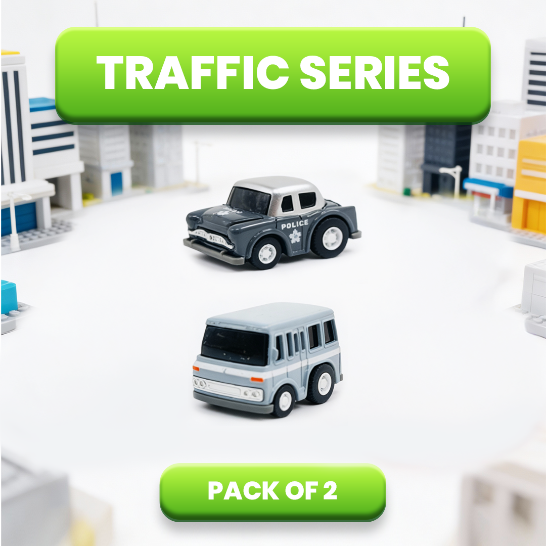 Mini Racer High Speed Transport-Series, Police-Car & Van Pullback Toy (Pack of 2 Multicolors) - Joy Junction Uncategorized (I
