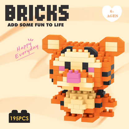 Tiger Mini DIY Building Blocks Set (195 Pcs) – Interlocking Construction Toys for Kids