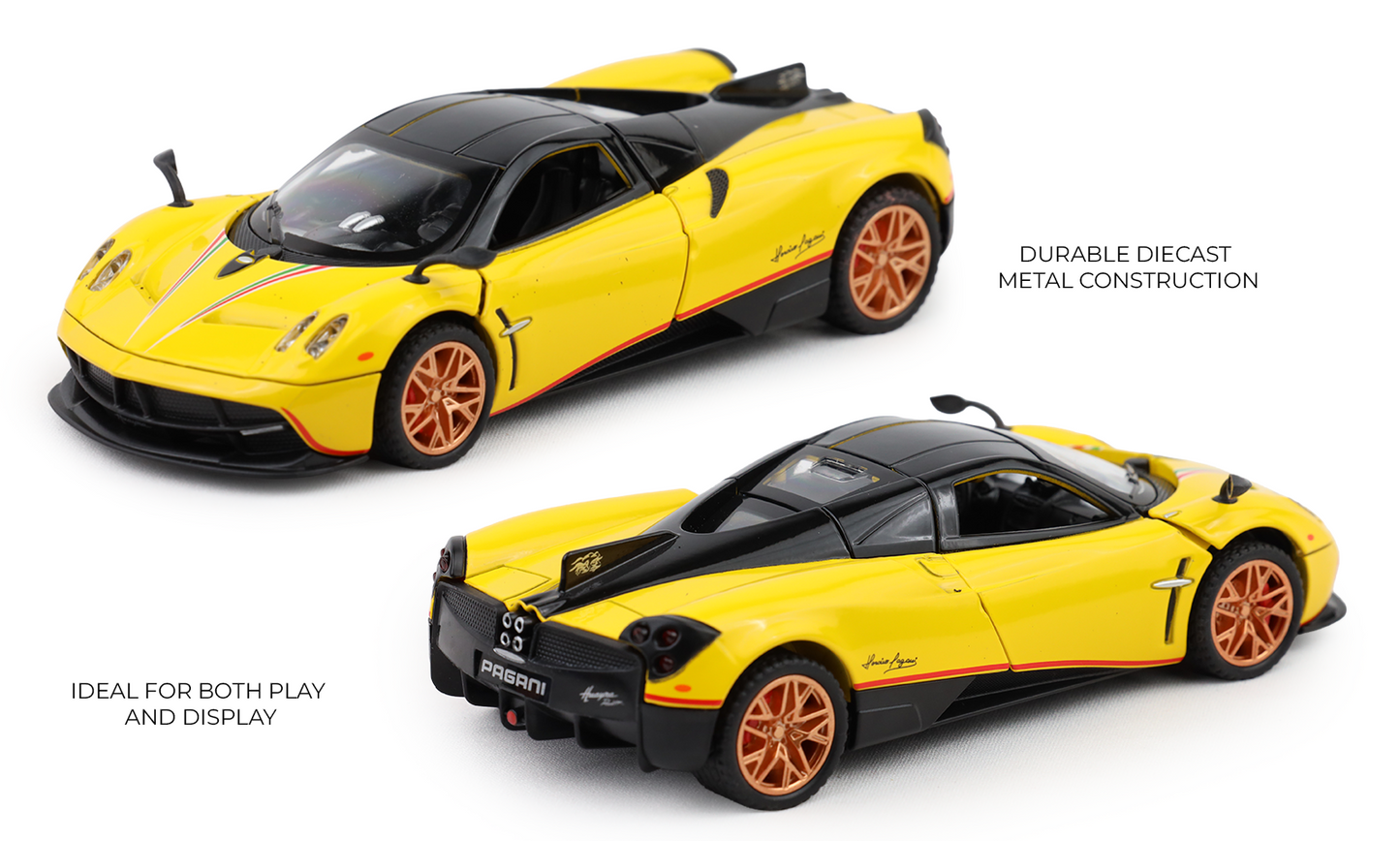 Pagani Huayra 1:32 Scale Alloy Metal Pullback Toy car with Openable Doors Light Music