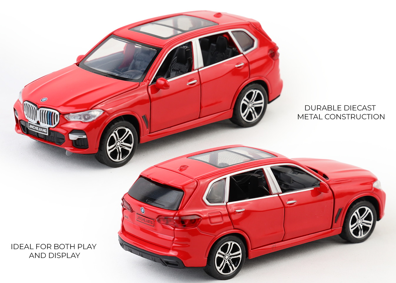 BMW X5 1:32 Scale Alloy Metal Pullback Toy car with Openable Doors Light Music