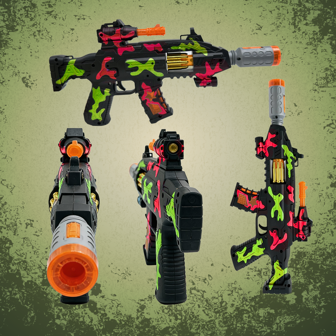 JOY JUNCTION Defender Gun with Light, Sound, Vibration & Smoke-Effect Musical Toy Gun | Future Gun Toy for Boys 3+ Years, Act