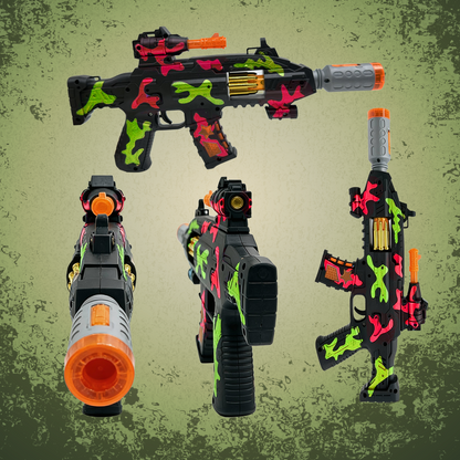 JOY JUNCTION Defender Gun with Light, Sound, Vibration & Smoke-Effect Musical Toy Gun | Future Gun Toy for Boys 3+ Years, Act