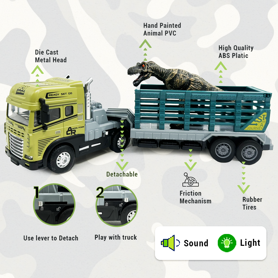 Rescue Series Alloy Trailer Truck - Tyrannosaurus Rex - Joy Junction Uncategorized (Image 9)