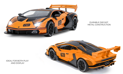 Lamborghini 1:32 Scale Alloy Metal Pullback Toy car with Openable Doors Light Music