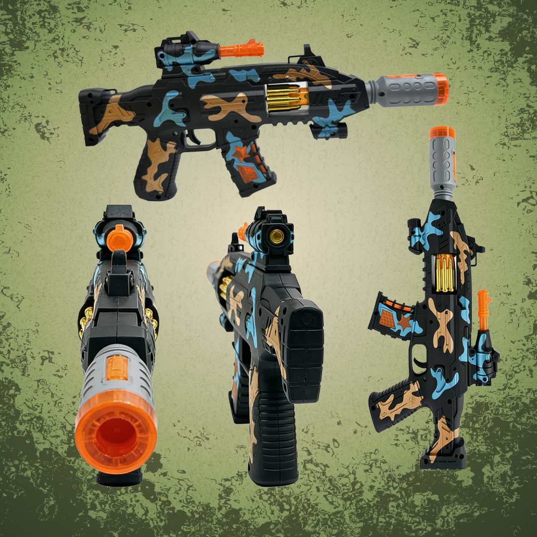 JOY JUNCTION Defender Gun with Light, Sound, Vibration & Smoke-Effect Musical Toy Gun | Future Gun Toy for Boys 3+ Years, Act