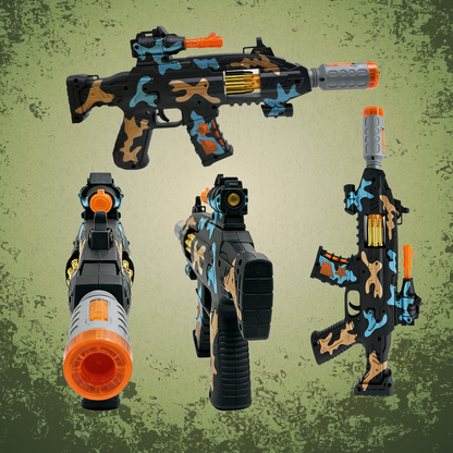 JOY JUNCTION Defender Gun with Light, Sound, Vibration & Smoke-Effect Musical Toy Gun | Future Gun Toy for Boys 3+ Years, Act