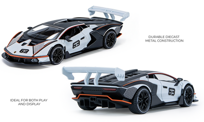 Lamborghini 1:32 Scale Alloy Metal Pullback Toy car with Openable Doors Light Music
