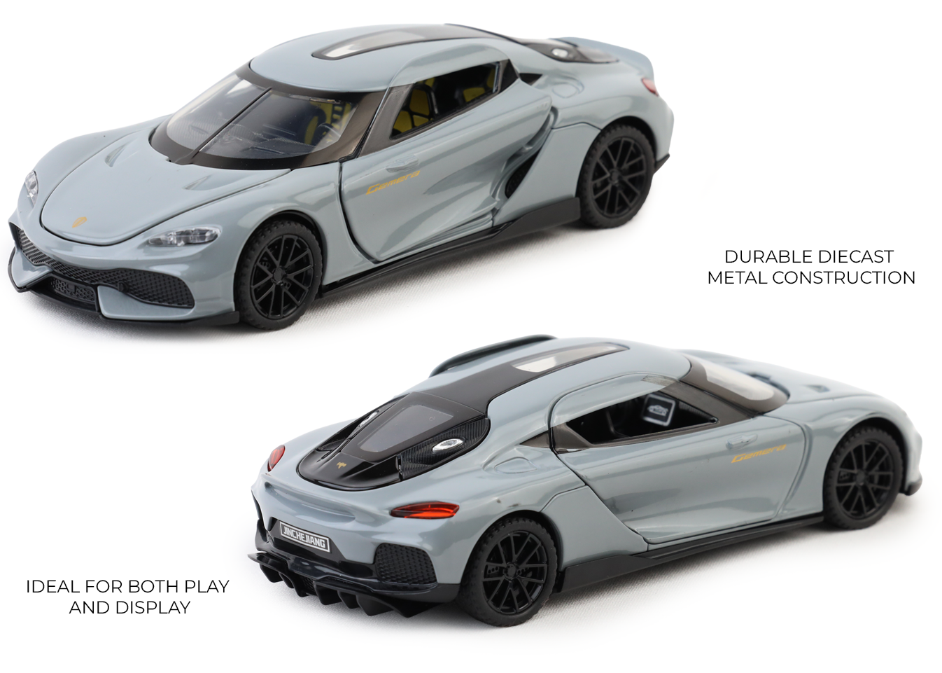 Koengseg 1:32 Scale Alloy Metal Pullback Toy car with Openable Doors Light Music