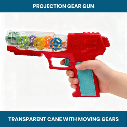 Projection Transparent Gear Gun Toy with 3D Lights & Sound