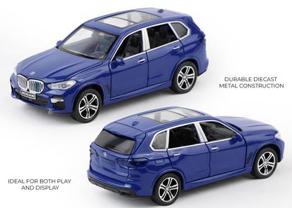 BMW X5 1:32 Scale Alloy Metal Pullback Toy car with Openable Doors Light Music