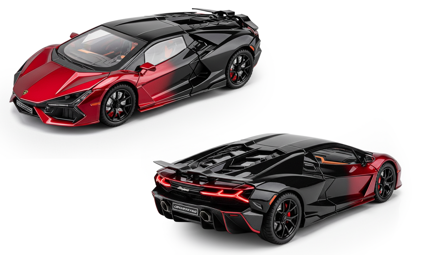 Lamborghini Revuelto 1:32 Scale Alloy Metal Pullback Toy car with Openable Doors Light Music