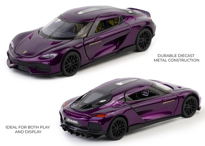 Koengseg 1:32 Scale Alloy Metal Pullback Toy car with Openable Doors Light Music