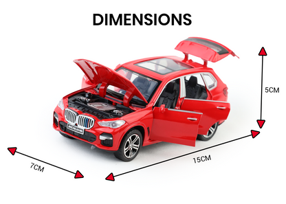 BMW X5 1:32 Scale Alloy Metal Pullback Toy car with Openable Doors Light Music