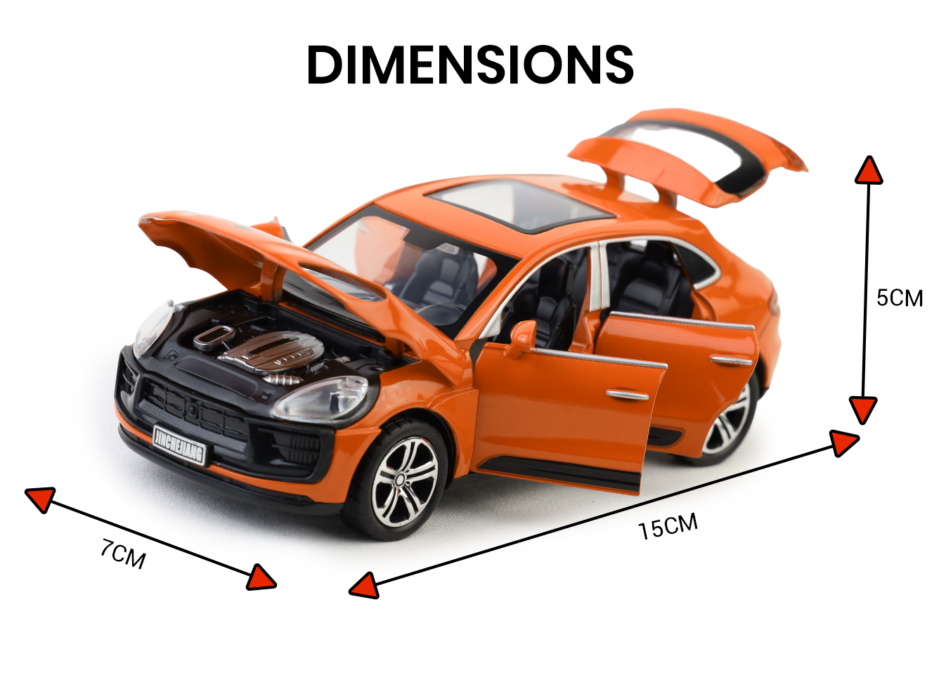 Porsche Macan 1:32 Scale Alloy Metal Pullback Toy car with Openable Doors Light Music