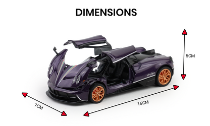 Pagani Huayra 1:32 Scale Alloy Metal Pullback Toy car with Openable Doors Light Music