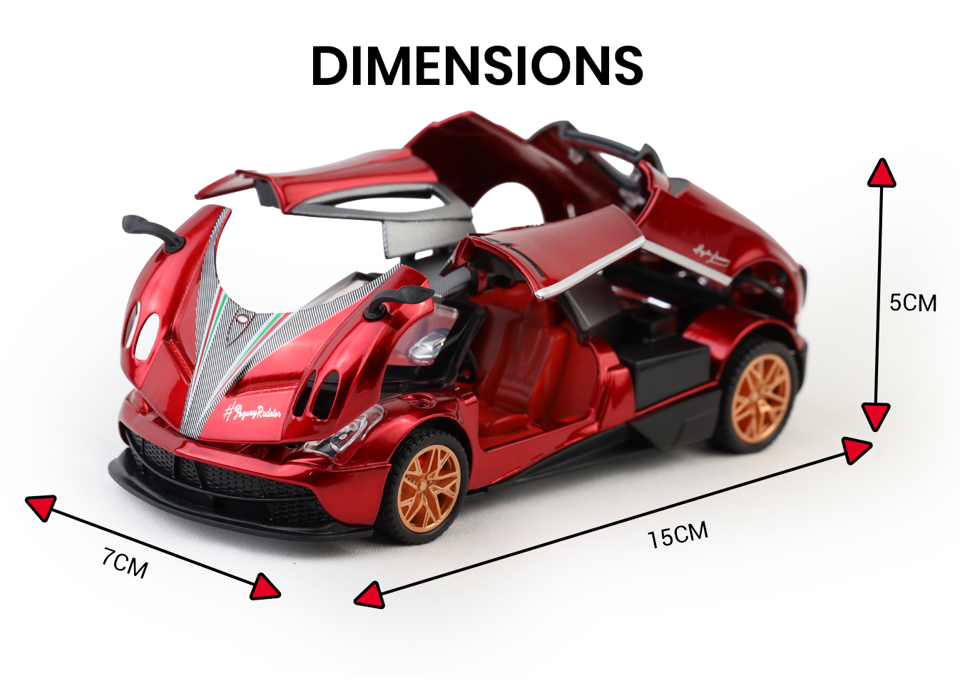 Pagani Fengshen 1:32 Scale Alloy Metal Pullback Toy car with Openable Doors Light Music
