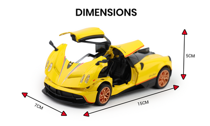 Pagani Huayra 1:32 Scale Alloy Metal Pullback Toy car with Openable Doors Light Music