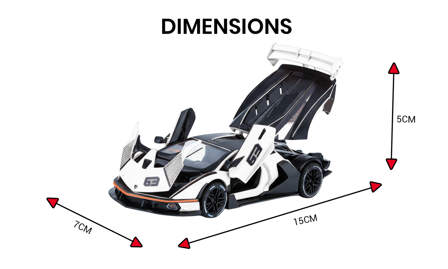 Lamborghini 1:32 Scale Alloy Metal Pullback Toy car with Openable Doors Light Music
