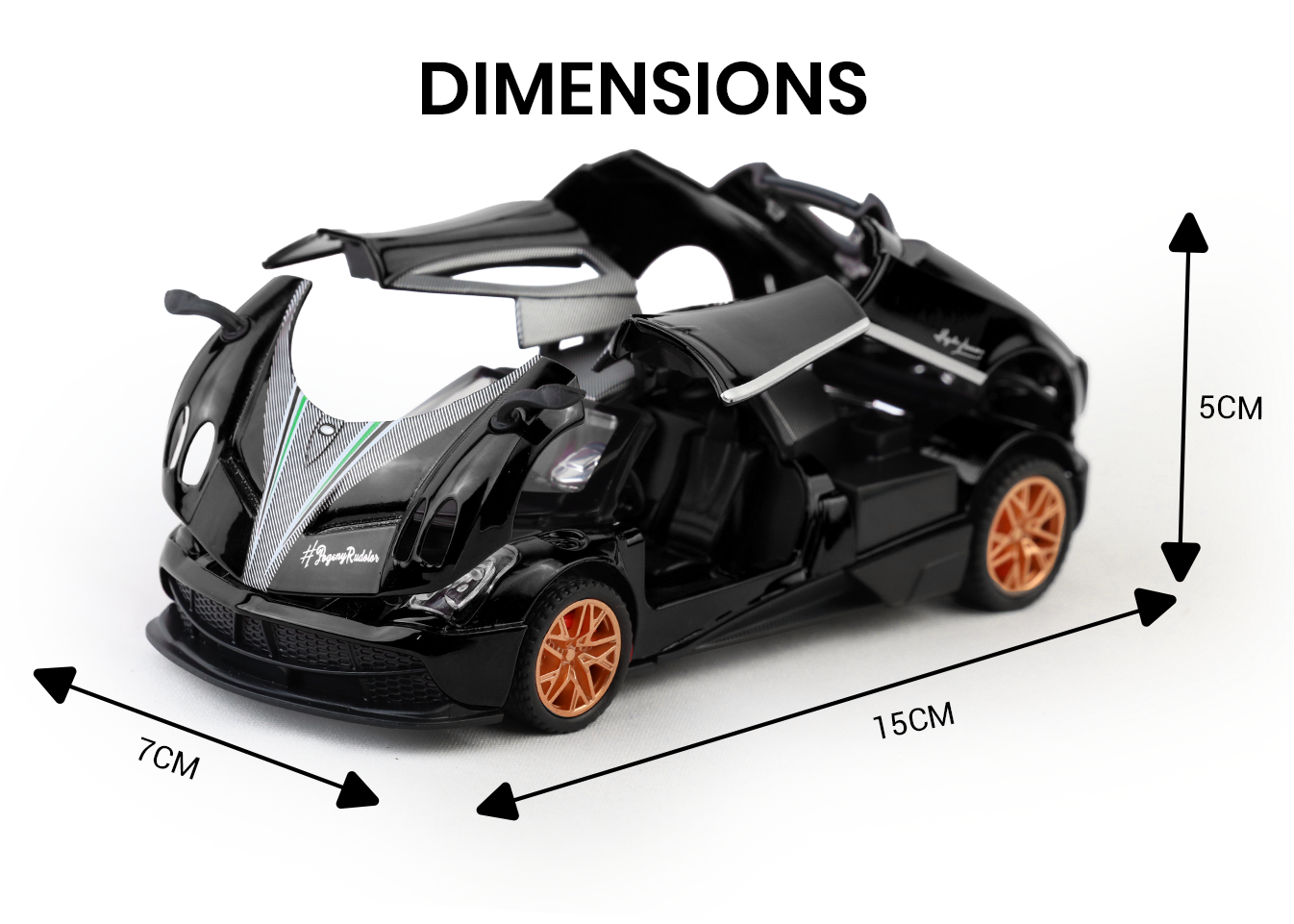 Pagani Fengshen 1:32 Scale Alloy Metal Pullback Toy car with Openable Doors Light Music