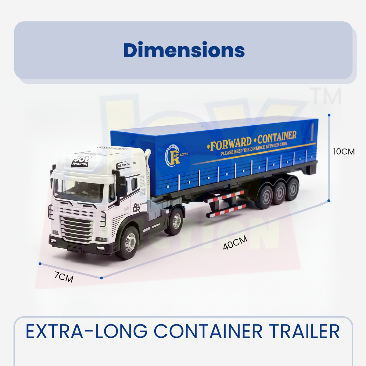 Friction Powered 1:24 Scale Transport Series Diecast Truck and Trailer Set (Container Truck)