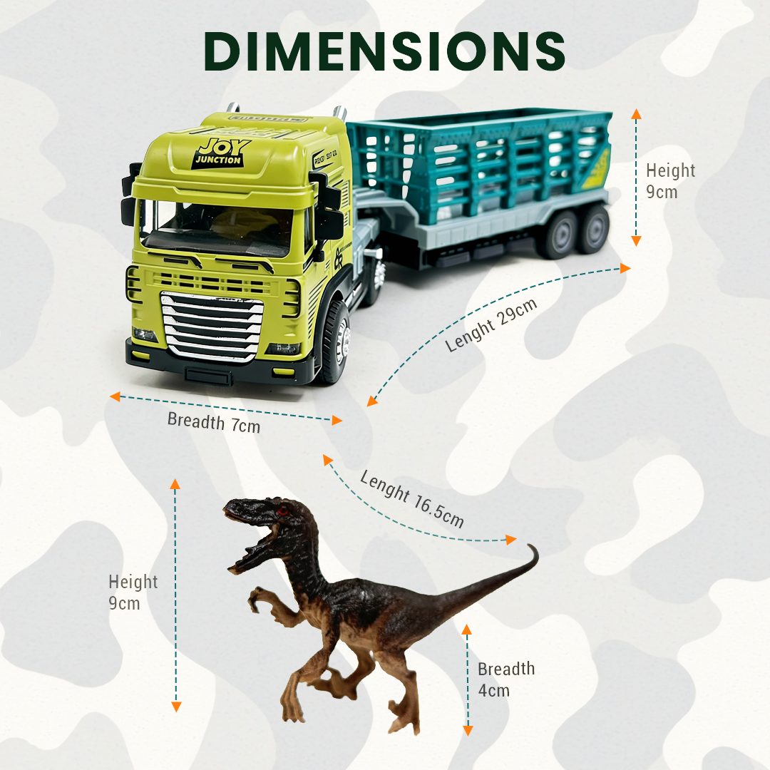 Raptor Dino Rescue Trailer Truck Toy ,1:24 Scale – Alloy Diecast Set - Joy Junction Uncategorized (Image 4)