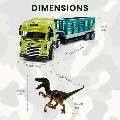Raptor Dino Rescue Trailer Truck Toy ,1:24 Scale – Alloy Diecast Set - Joy Junction Uncategorized (Image 4)