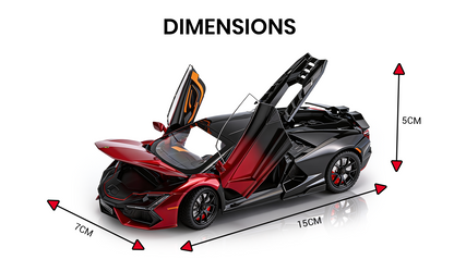 Lamborghini Revuelto 1:32 Scale Alloy Metal Pullback Toy car with Openable Doors Light Music